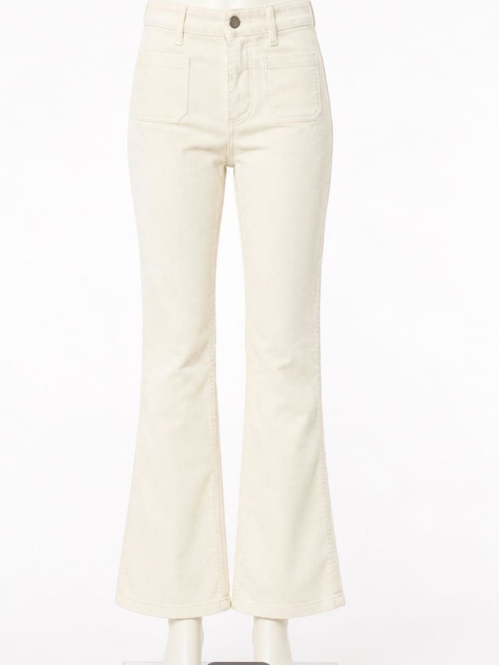 GAP Cream High-Rise Flare Jeans